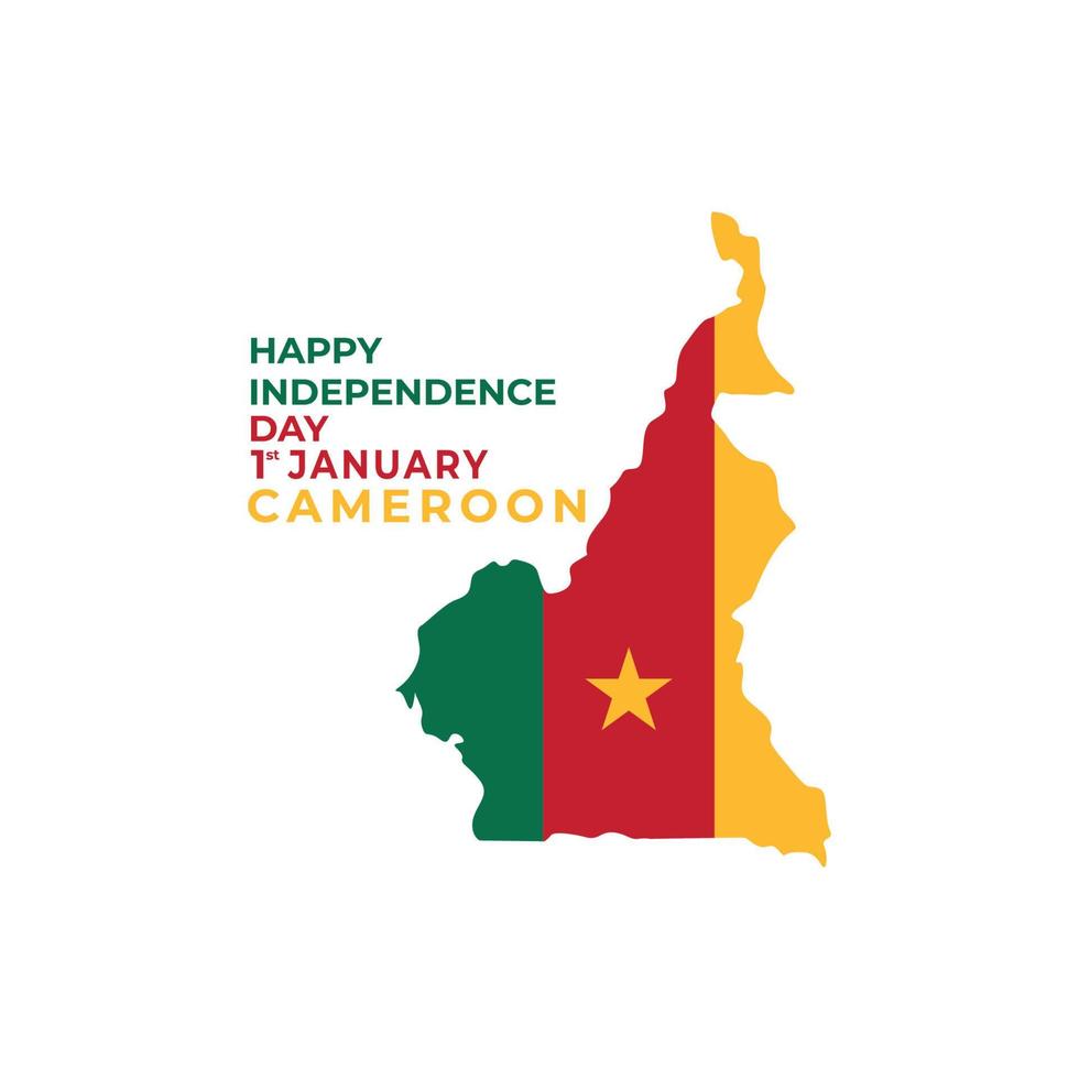 happy cameroon independence day vector icon illustration design