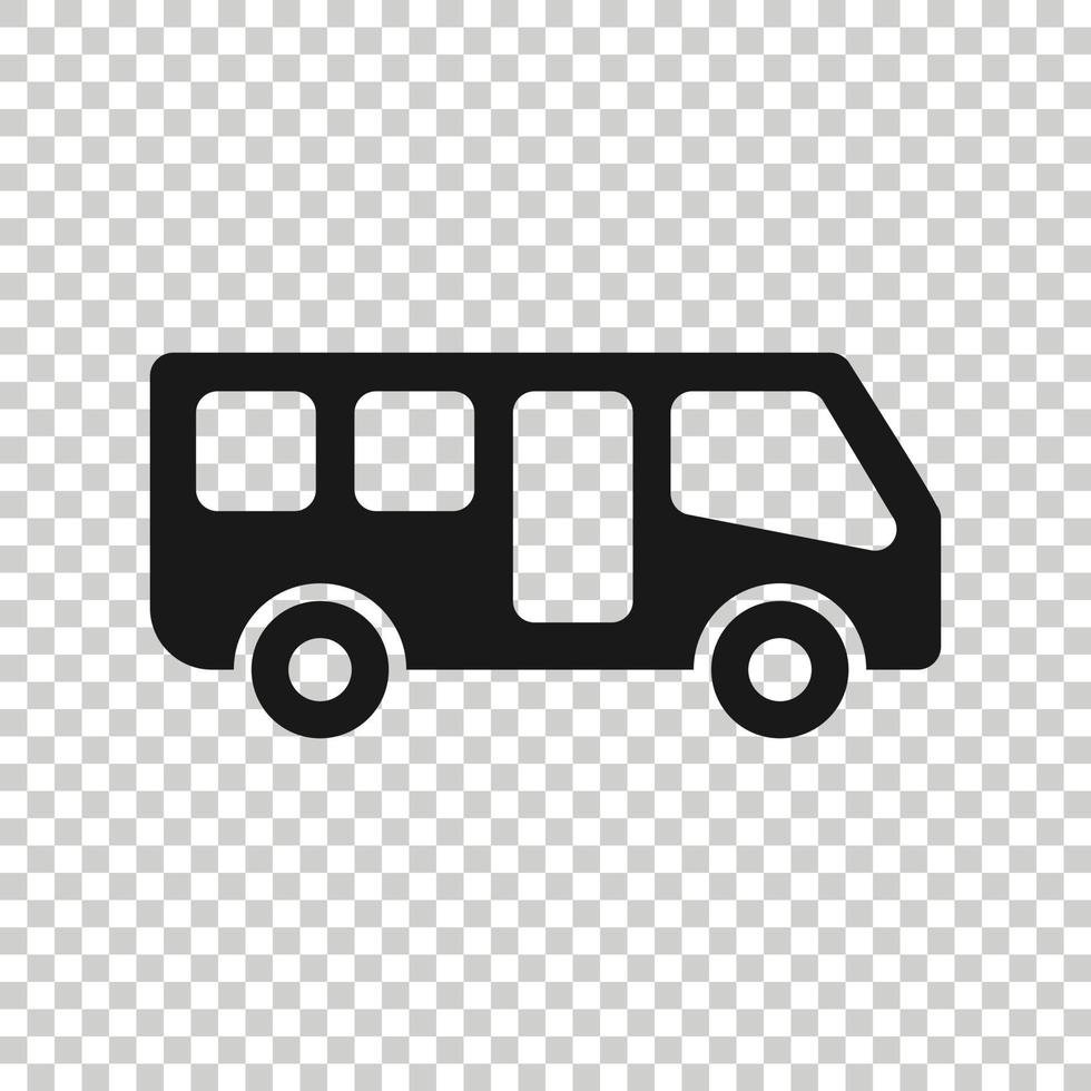 Bus icon in flat style. Coach vector illustration on white isolated background. Autobus vehicle business concept.