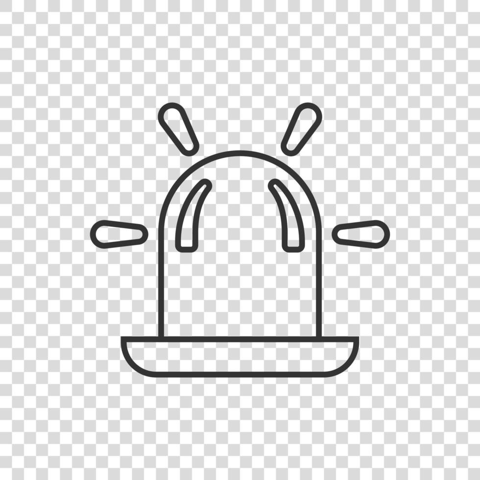 Emergency alarm icon in flat style. Alert lamp vector illustration on isolated background. Police urgency sign business concept.