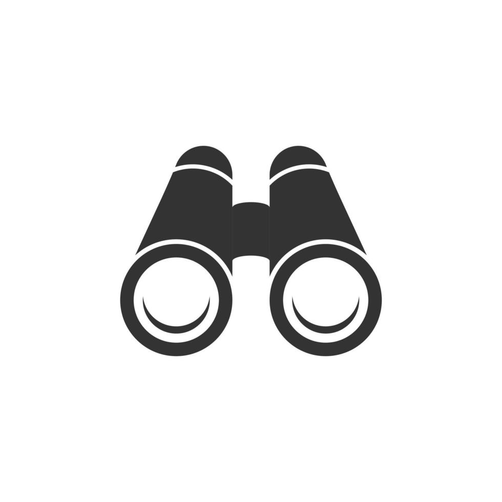 Binocular icon in flat style. Search vector illustration on white isolated background. Zoom business concept.