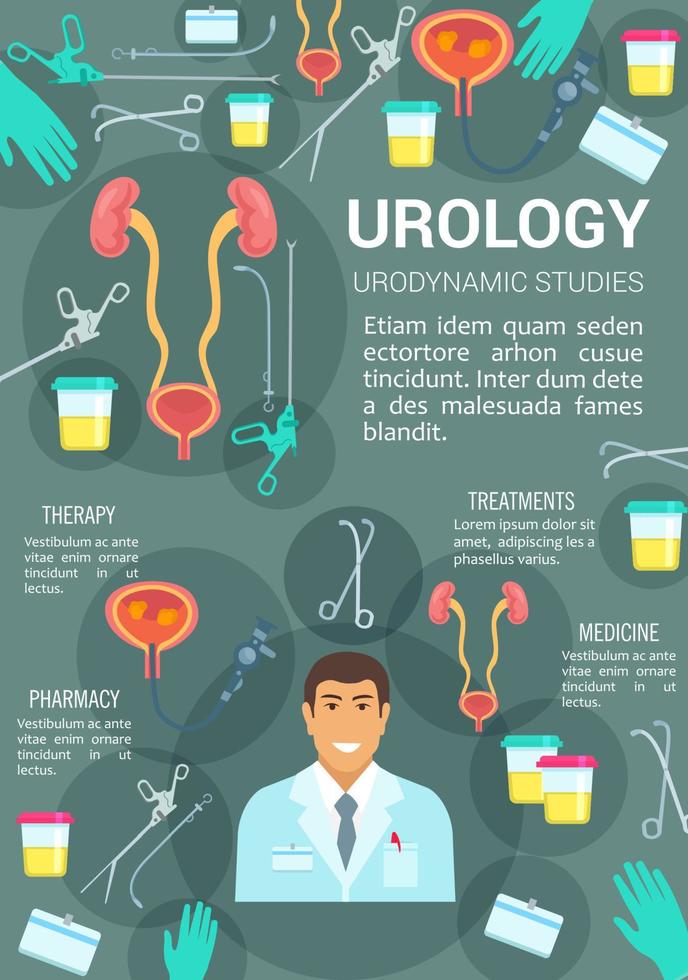 Urologist, urology, genitourinary surgery clinic vector