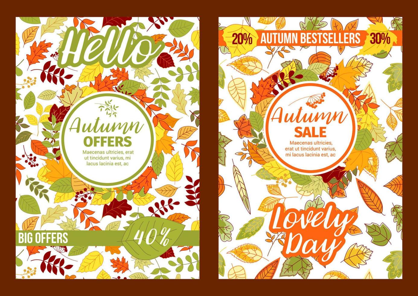 otoño vector venta carteles de hojas de otoño follaje
