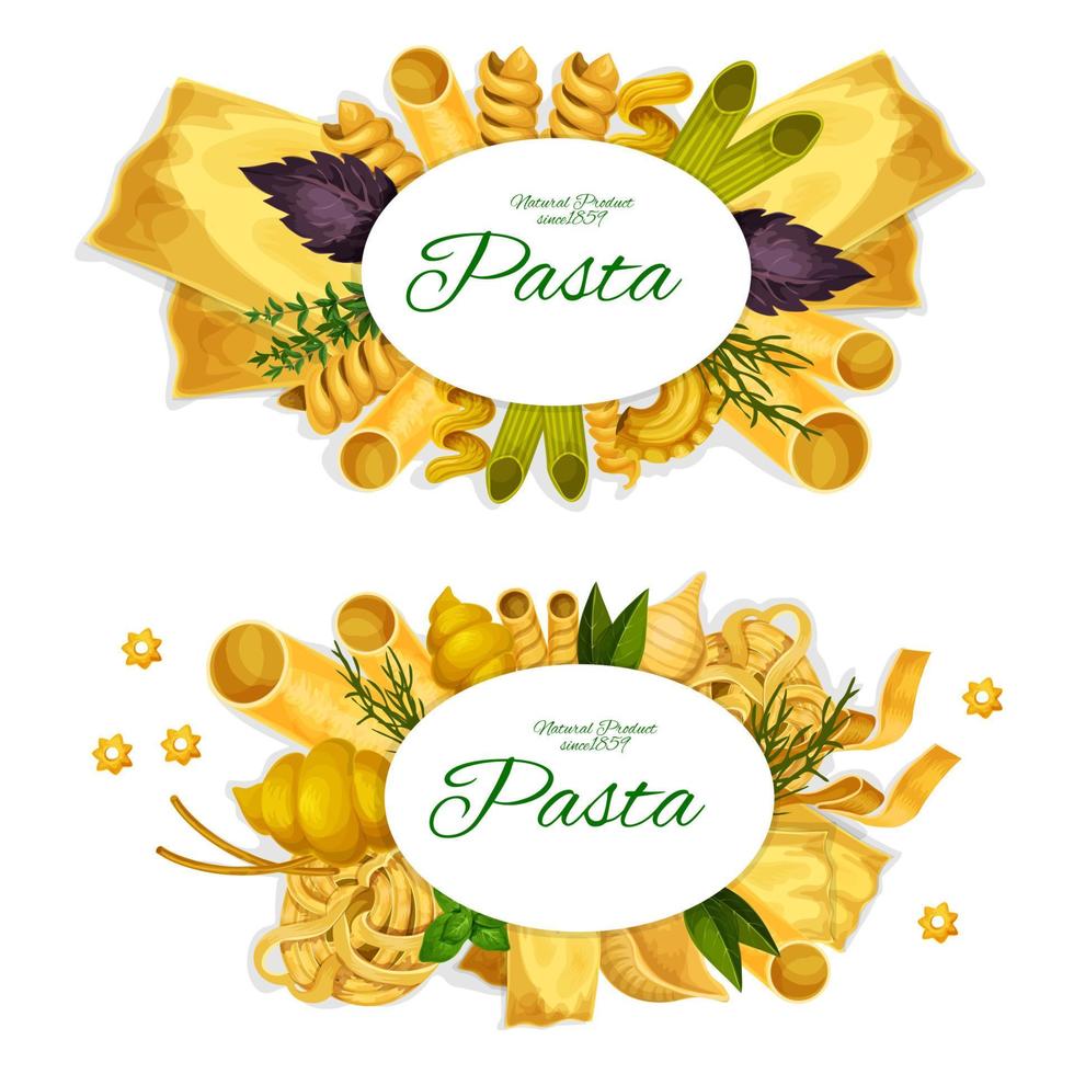 Pasta spaghetti, ravioli and lasagna vector