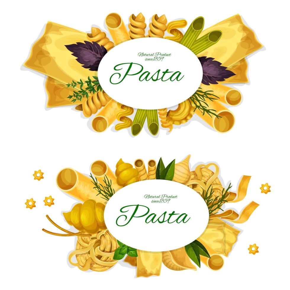 espaguetis de pasta, raviolis y lasaña vector