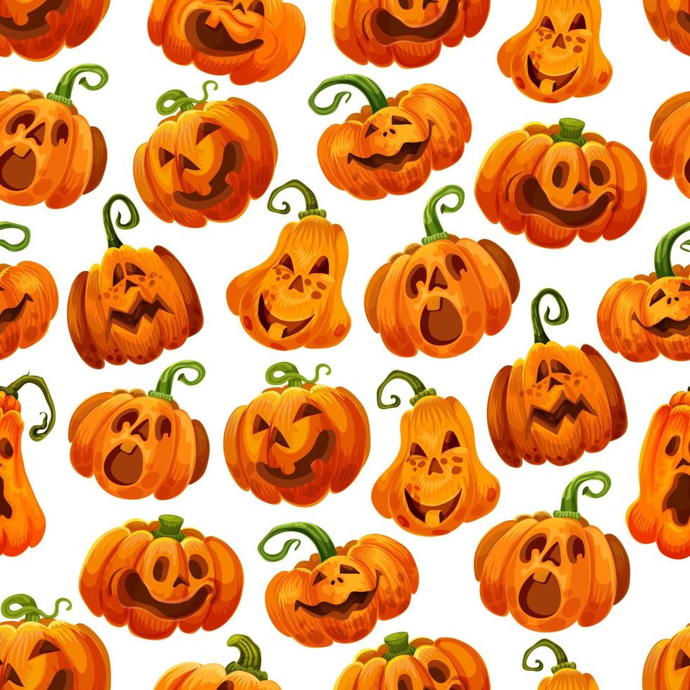 Halloween pumpkin seamless pattern background vector