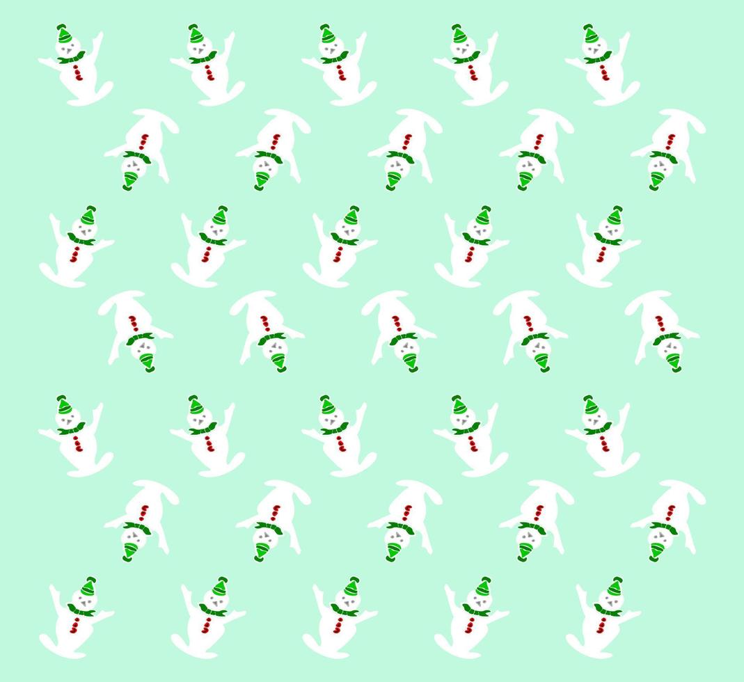Happy Snowman with green hat vector