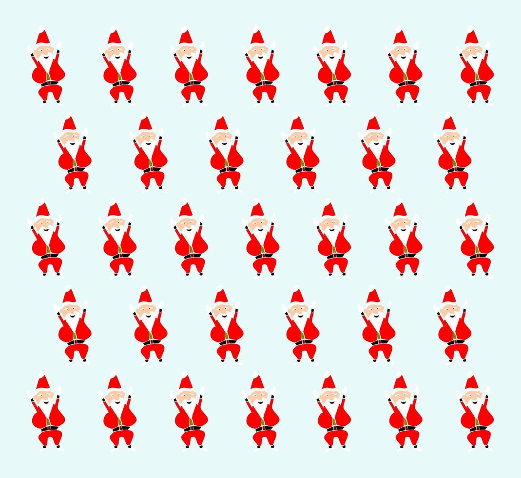 Santa Clause vector illustration pattern on blue background
