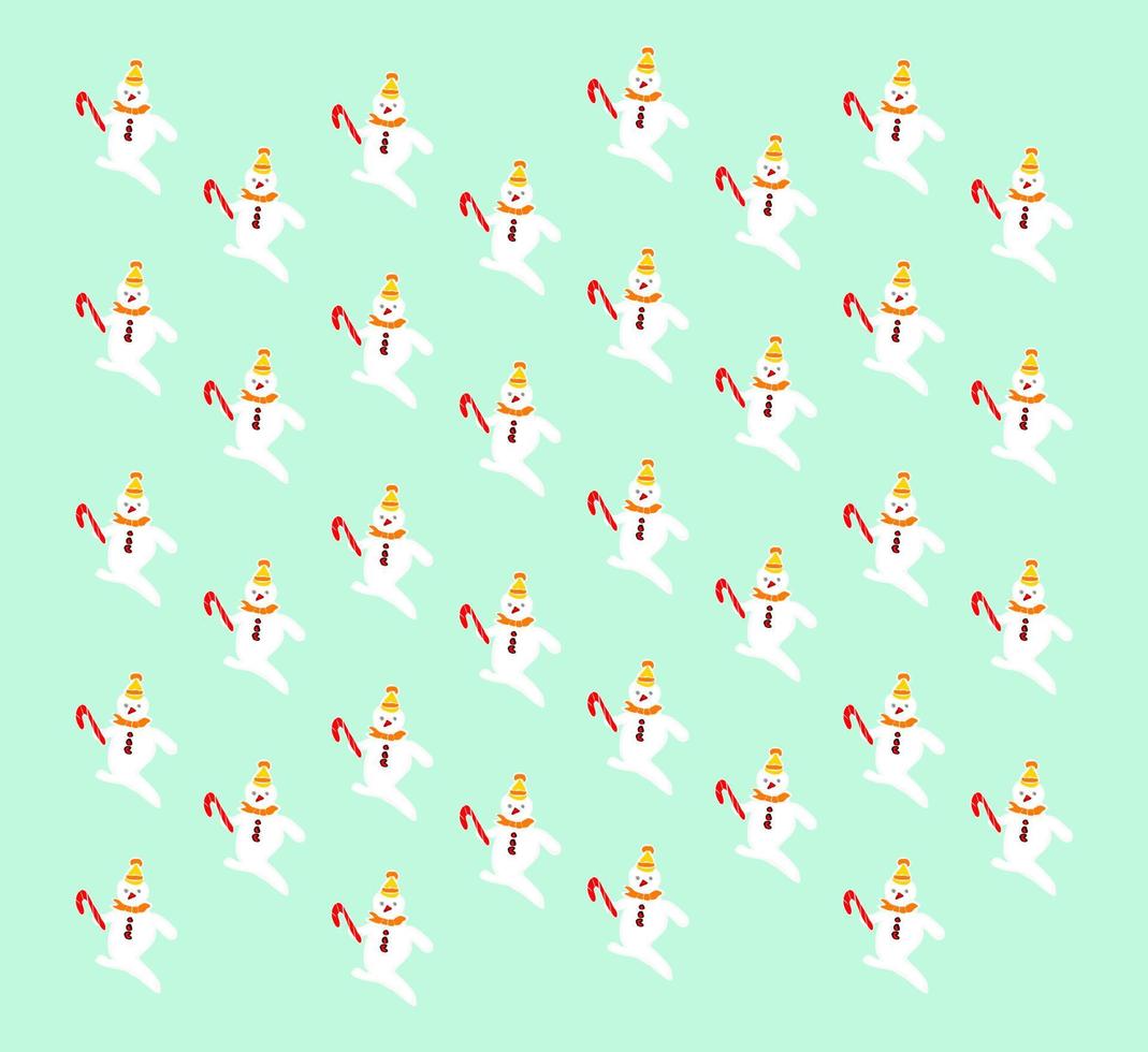 Snowman pattern with candy vector illustration