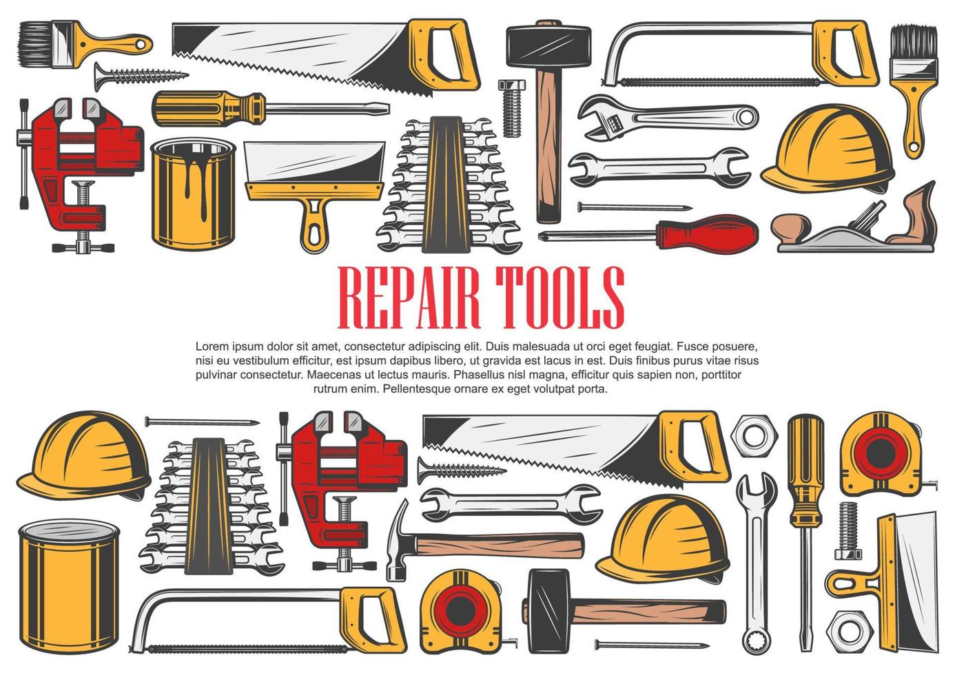 herramientas y equipos de reparación de casas vector