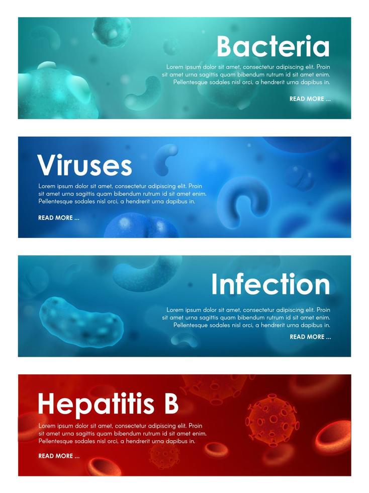 Hepatitis b and infection, bacteria and viruses vector