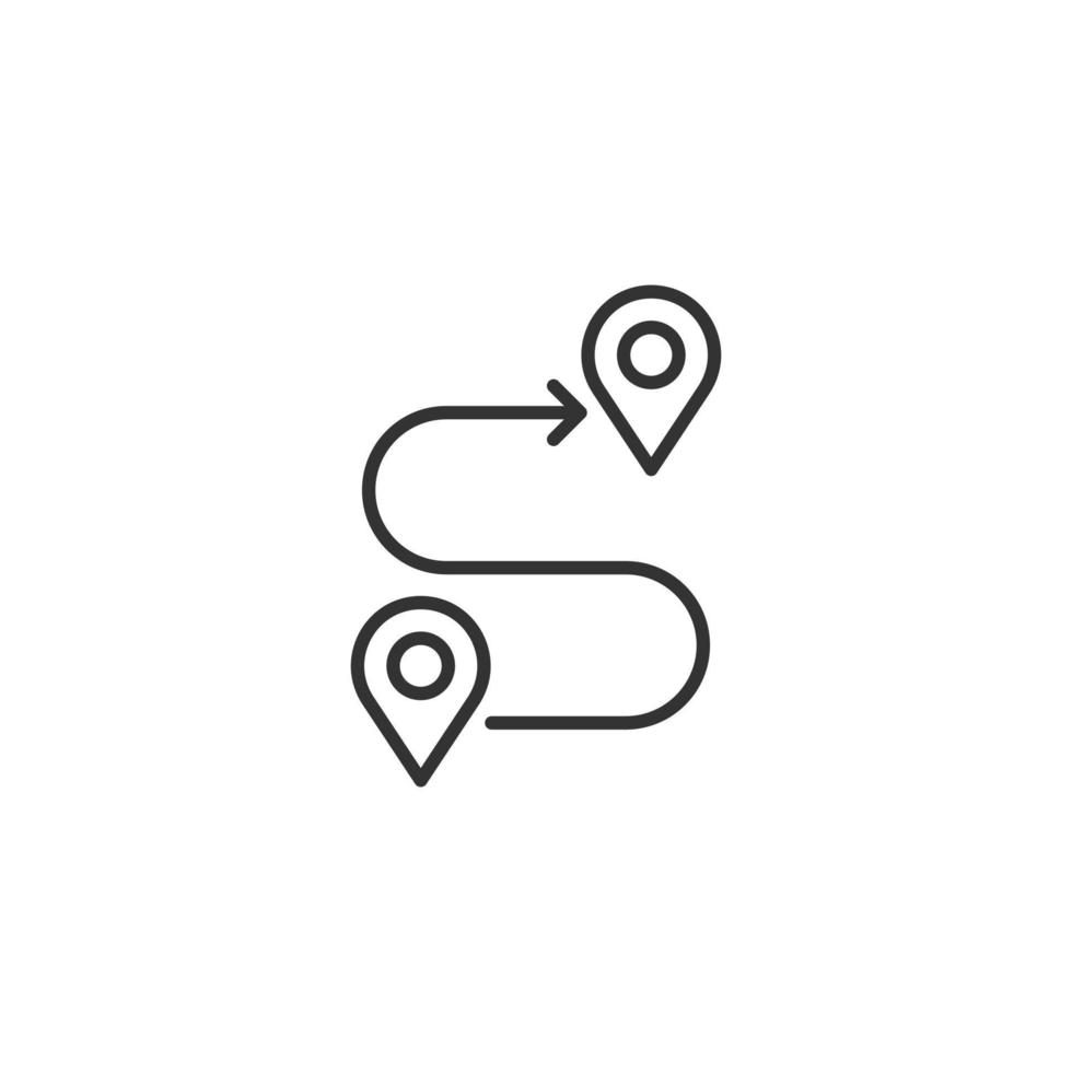 Map pin icon in flat style. gps navigation vector illustration on white isolated background. Locate position business concept.