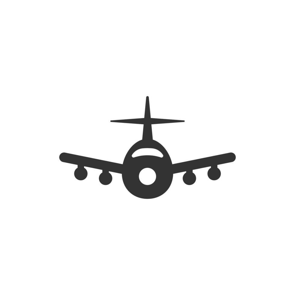 Plane icon in flat style. Airplane vector illustration on white isolated background. Flight airliner business concept.