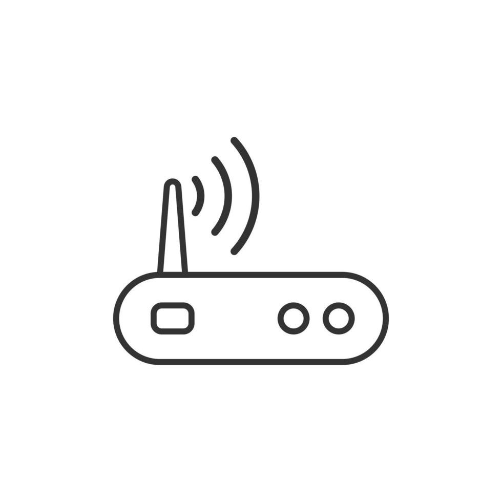 Wifi router icon in flat style. Broadband vector illustration on white isolated background. Internet connection business concept.