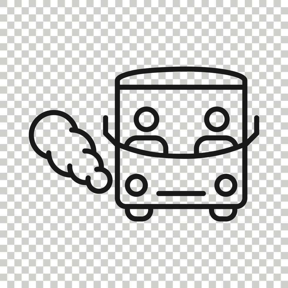 Bus icon in flat style. Coach vector illustration on white isolated background. Autobus vehicle business concept.