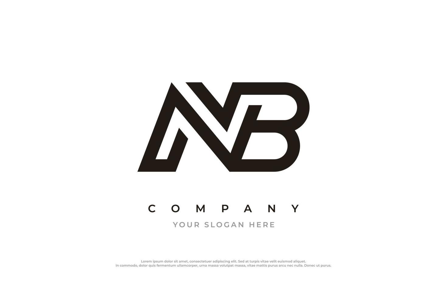 Initial Letter NB Logo Design Vector