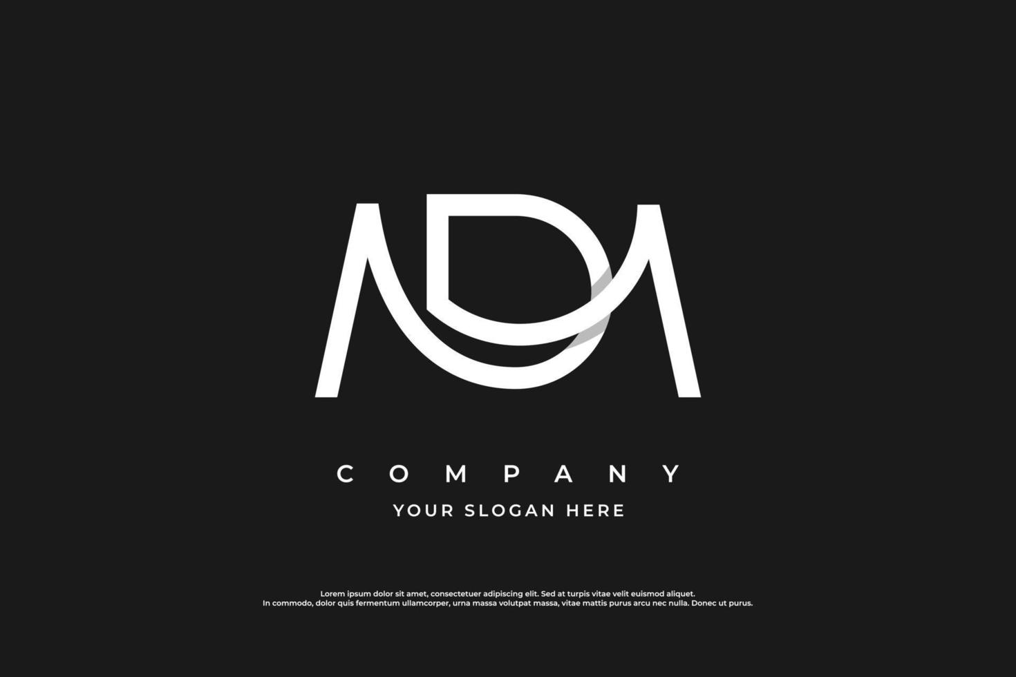 Initial Letter DM Logo or MD Logo Design Vector Template