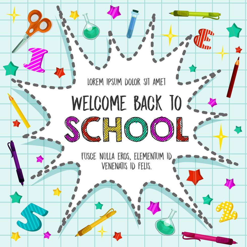 Back to School vector sationery pattern poster