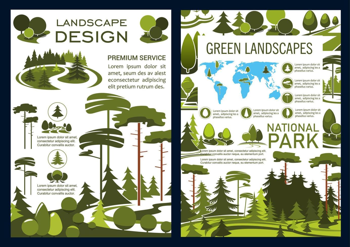 empresa de diseño de paisajes, folleto vectorial vector