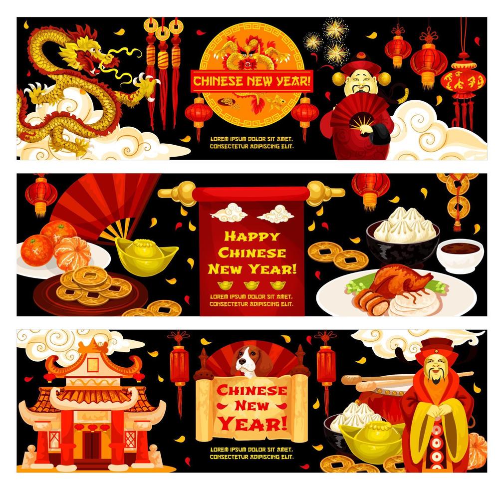 Chinese New Year 2018 Dog vector greeting banners