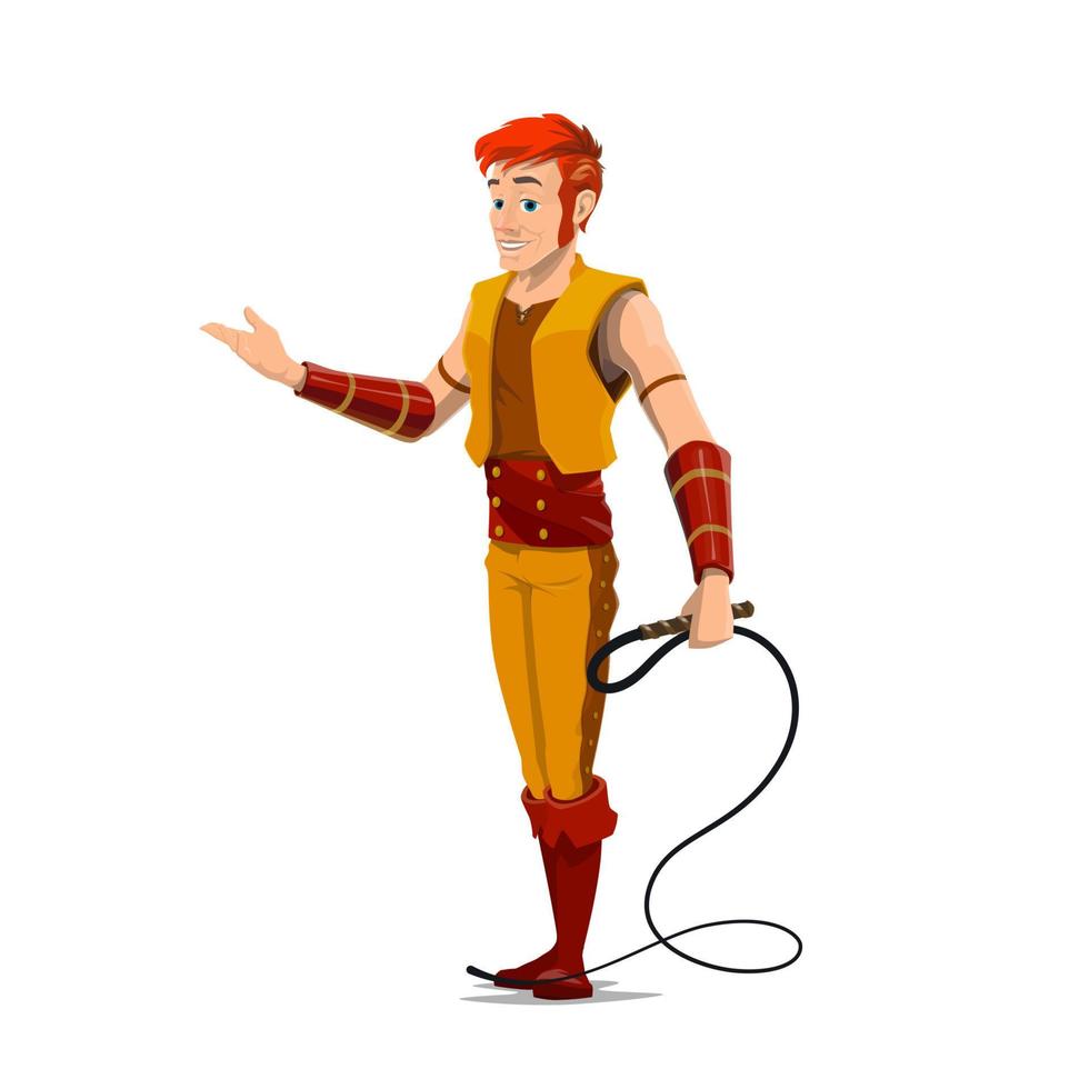 Circus tamer or performer with whip vector