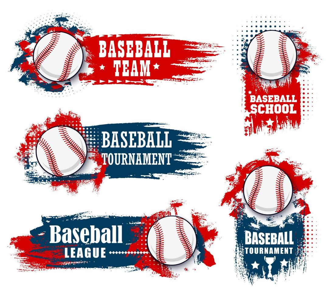 Basenall sport team halftone banners and flags vector