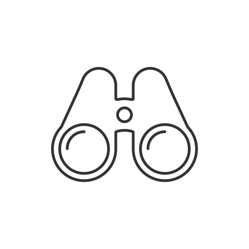 Binocular icon in flat style. Search vector illustration on white isolated background. Zoom business concept.