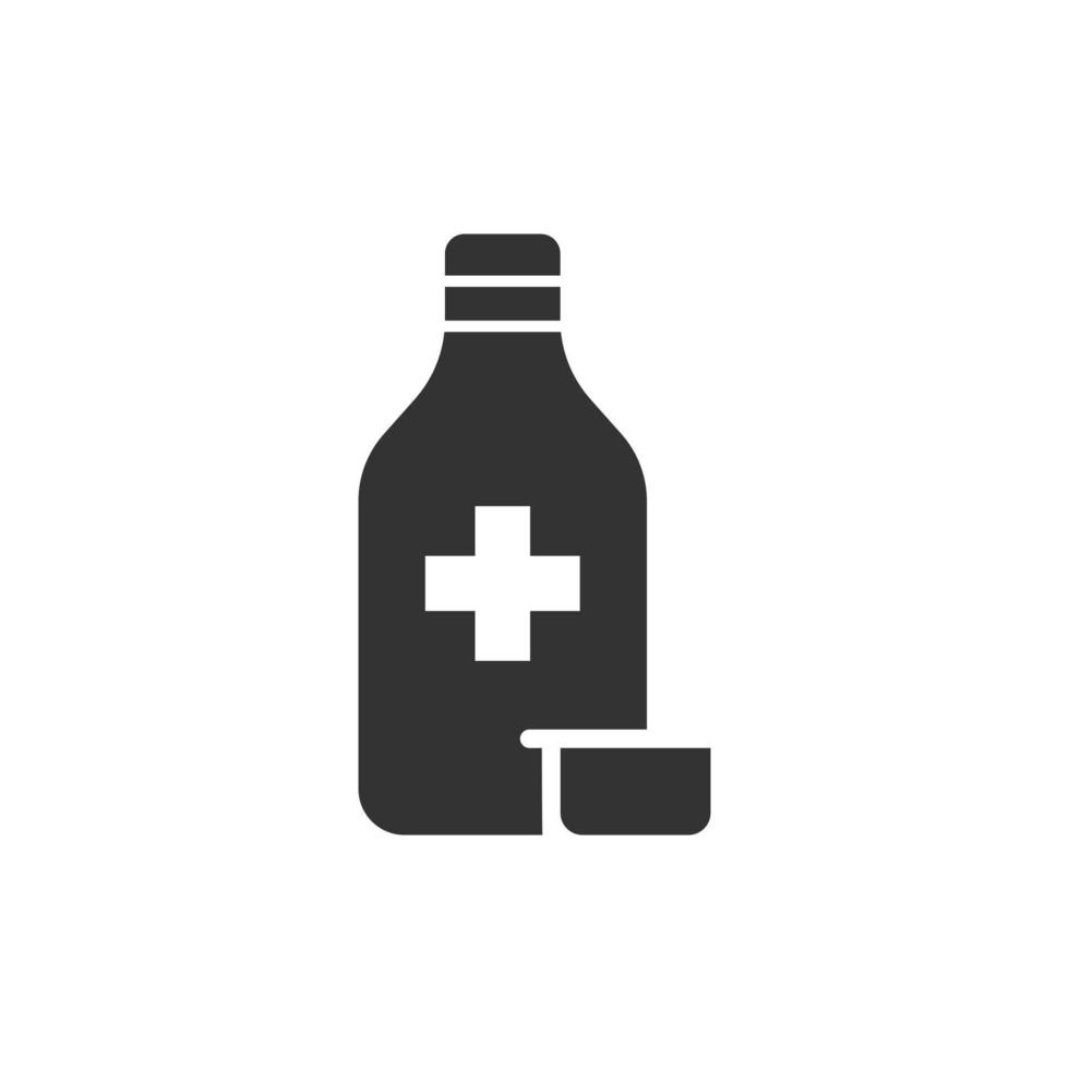 icono de botella de píldora en estilo plano. drogas vector ilustración sobre fondo blanco aislado. concepto de negocio de farmacia.