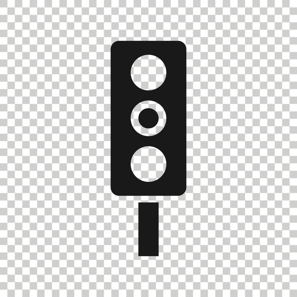 Semaphore icon in flat style. Traffic light vector illustration on white isolated background. Crossroads business concept.