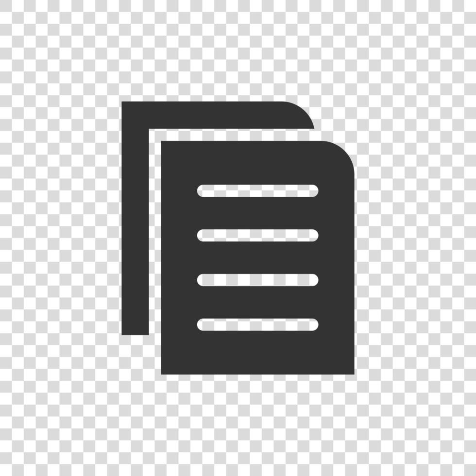 Contract document icon in flat style. Report folder stamp vector illustration on isolated background. Paper sheet sign business concept.