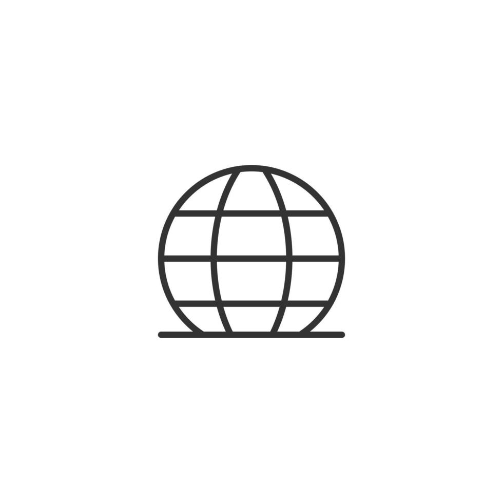 icono del planeta tierra en estilo plano. Ilustración de vector geográfico globo sobre fondo blanco aislado. concepto de negocio de comunicación global.
