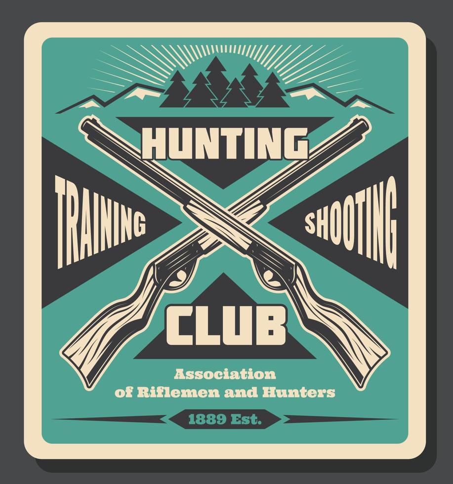 Hunting club shooting training vector poster