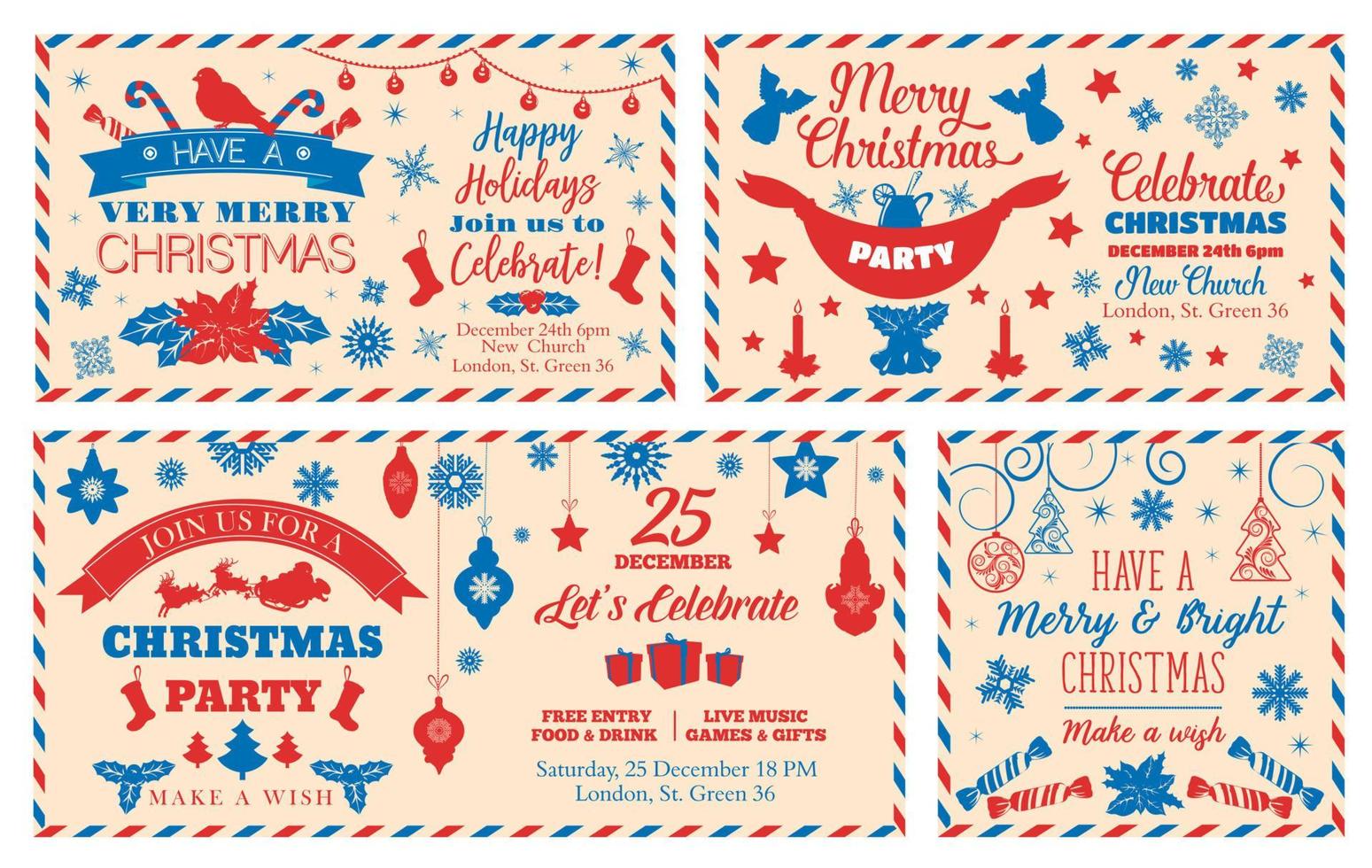 Letter for Santa, Christmas holidays mail vector