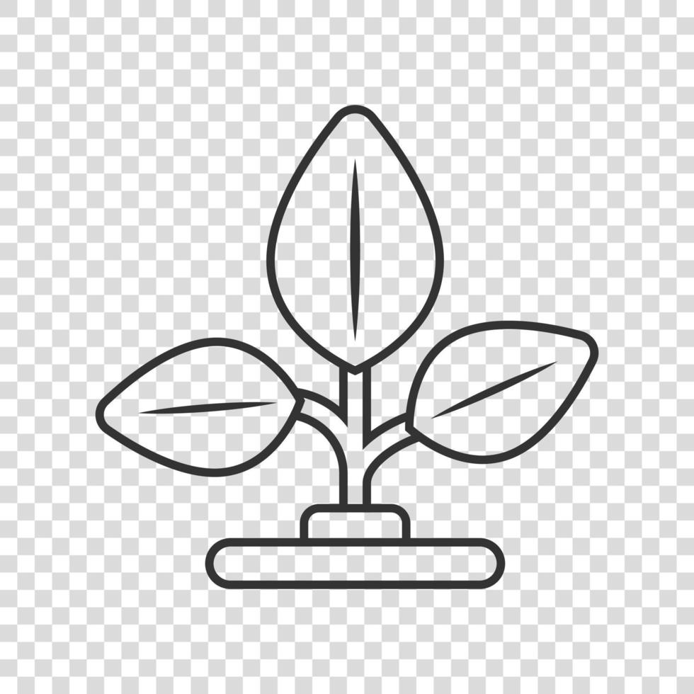 icono de hoja en estilo plano. ilustración de vector de planta sobre fondo blanco aislado. concepto de negocio de signo de flor.