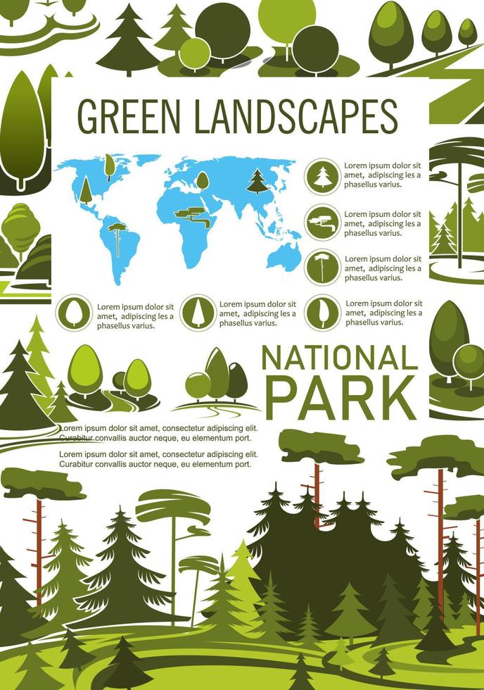 Park tree poster for landscape architecture design vector