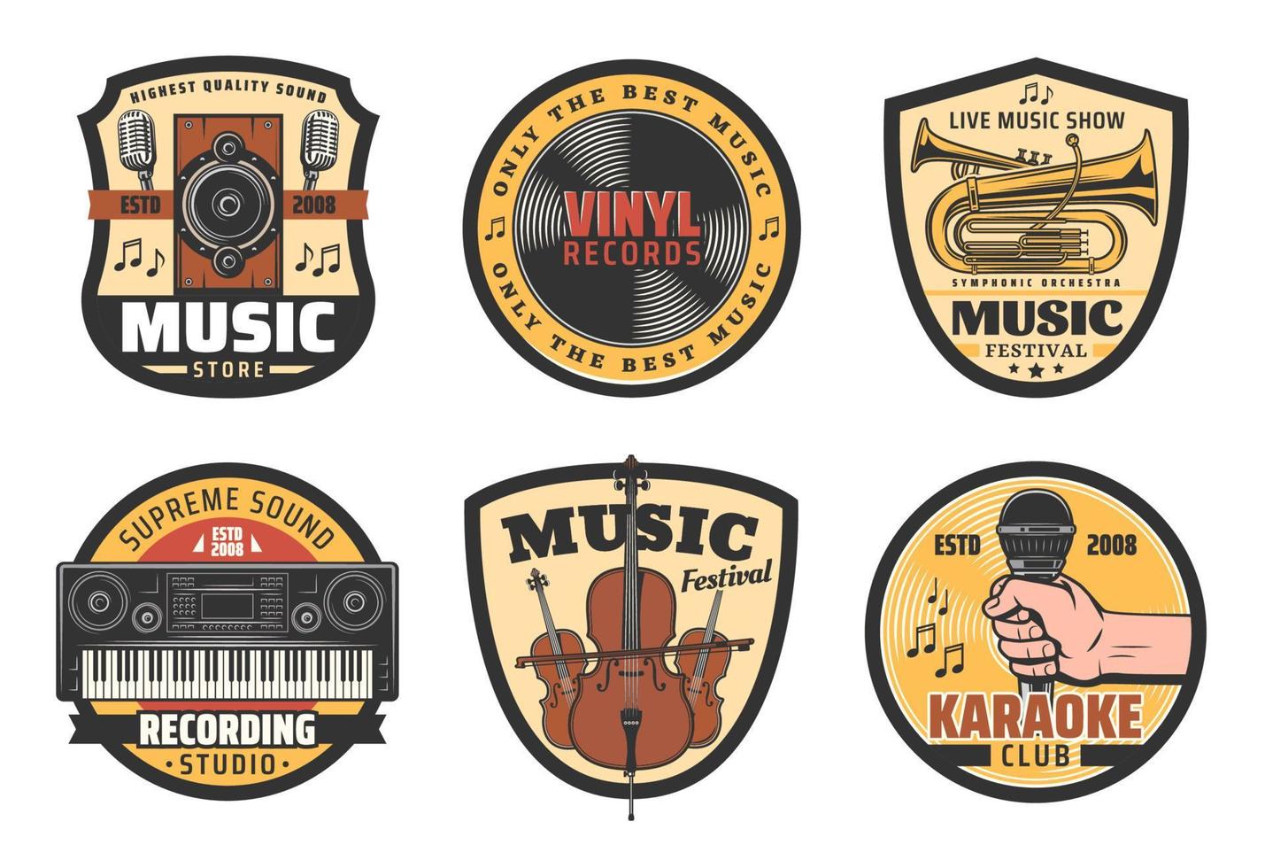 iconos vectoriales de instrumentos musicales vector