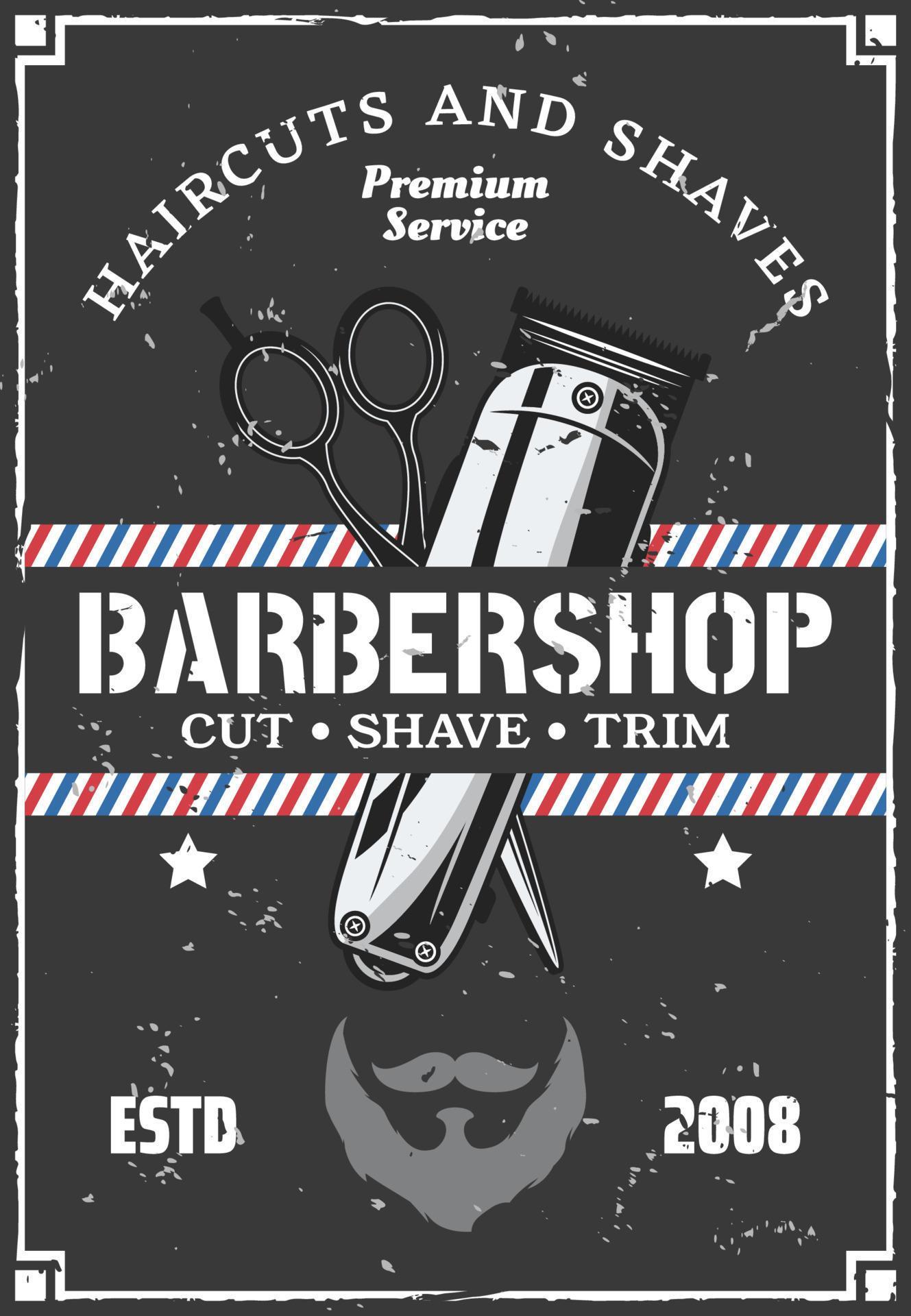hairclipper, beard and scissors. Vector 16139321 Vector Art