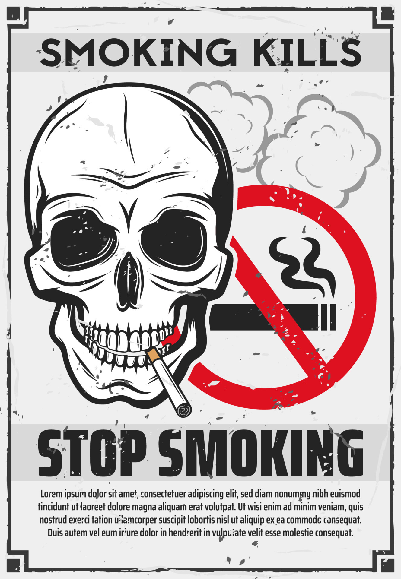 Skull With Cigarette Stop Smoking Concept 16139353 Vector Art At Vecteezy skull-with-cigarette-stop-smoking-concept-16139353-vector-art-at-vecteezy