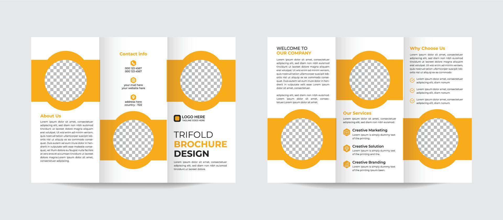 diseño de plantilla de folleto tríptico corporativo con estilo moderno y diseño minimalista pro vector