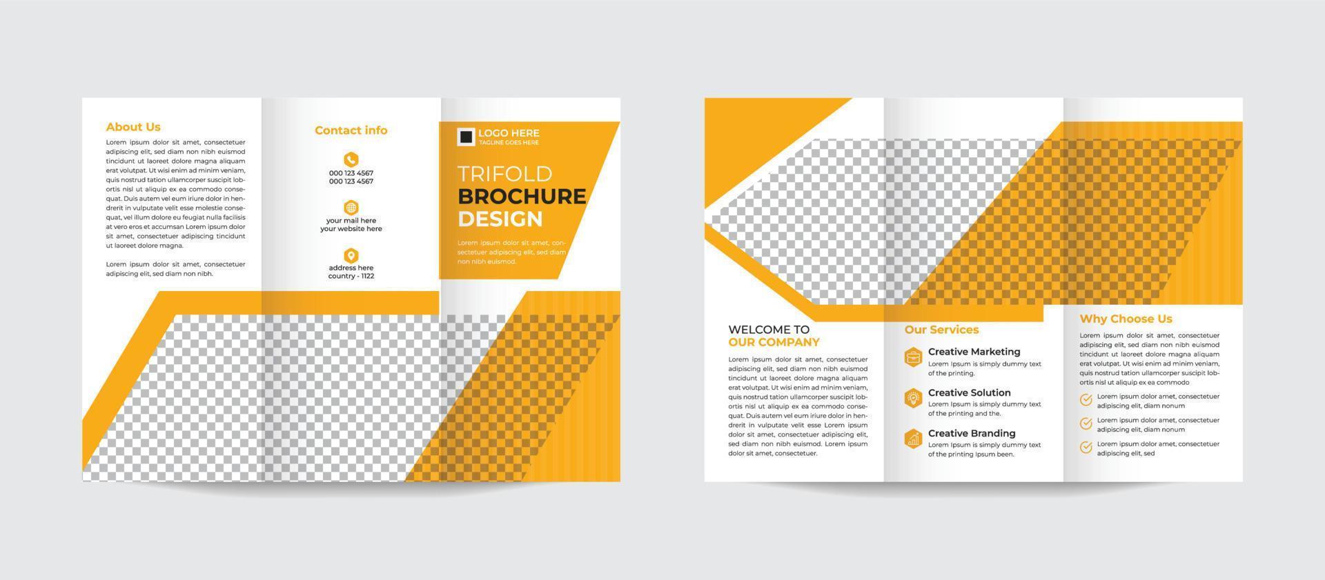 Digital marketing tri fold corporate brochure cover or flyer design. Leaflet presentation. Catalog with Abstract geometric background. Modern template. Pro Vector