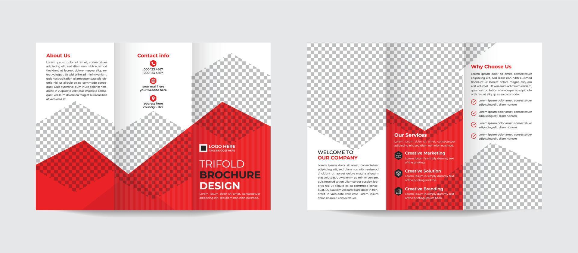 Professional creative modern trifold business brochure design template Pro Vector
