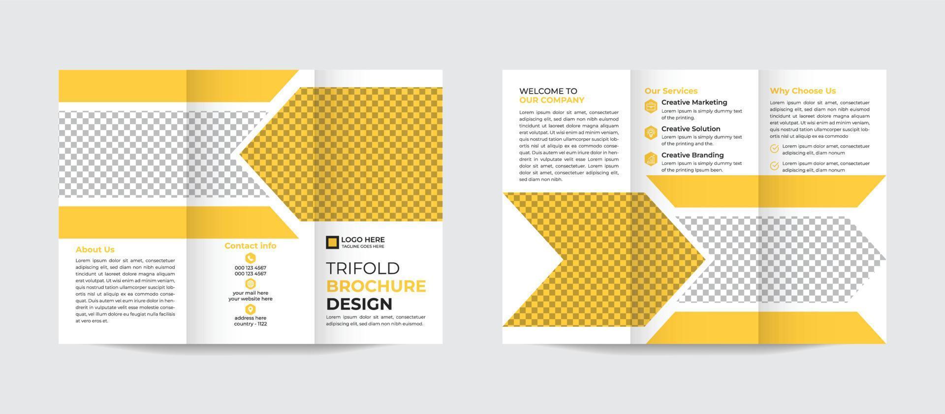 Modern corporate business trifold brochure design template Pro Vector