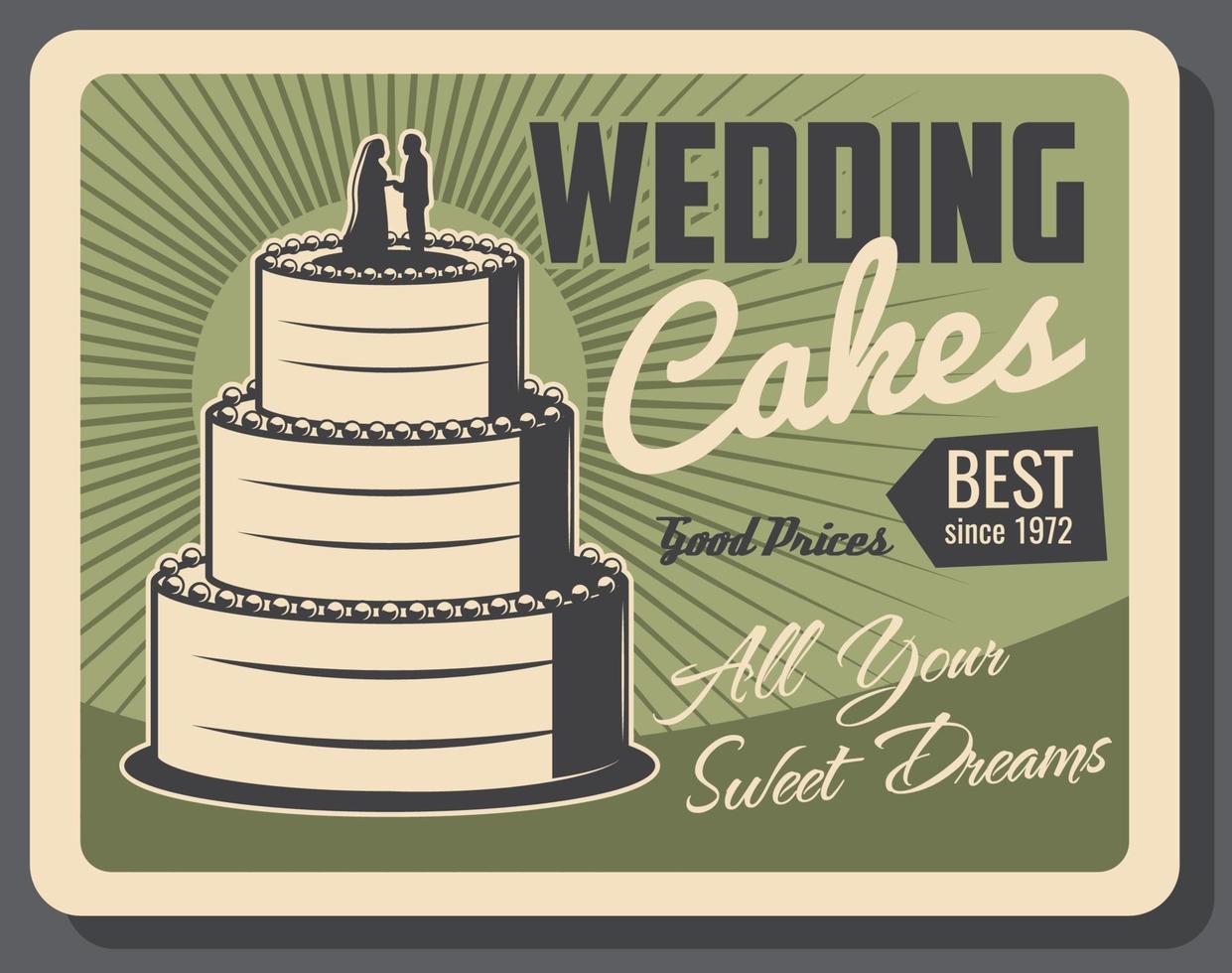 Wedding cakes and party pastry service vector