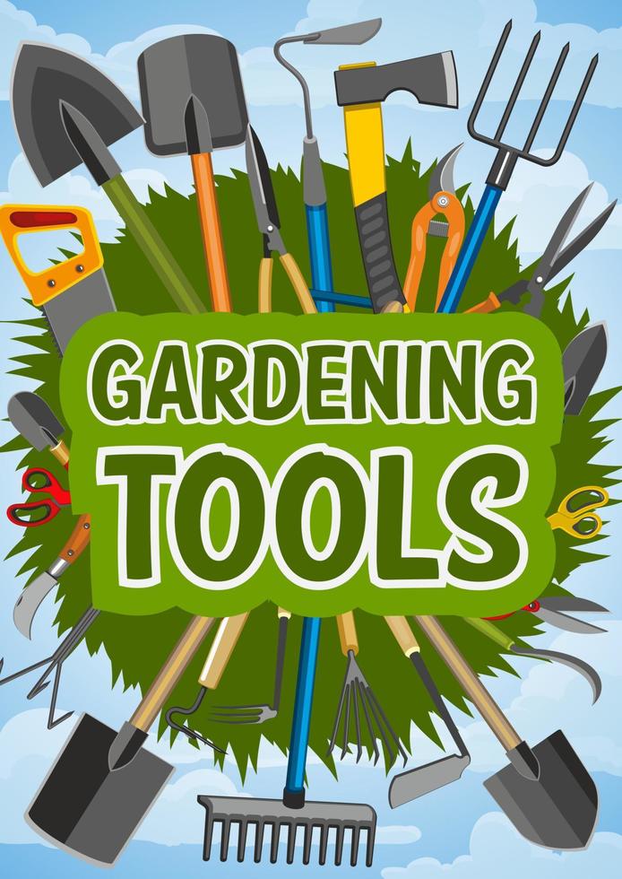 Gardening tools and farming instruments vector