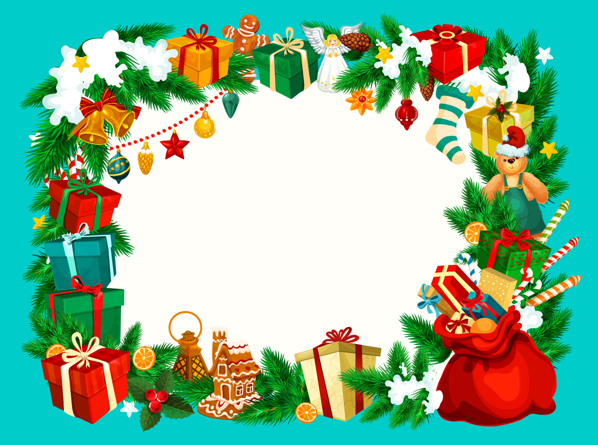 Christmas holiday frame with blank space 16139737 Vector Art at Vecteezy