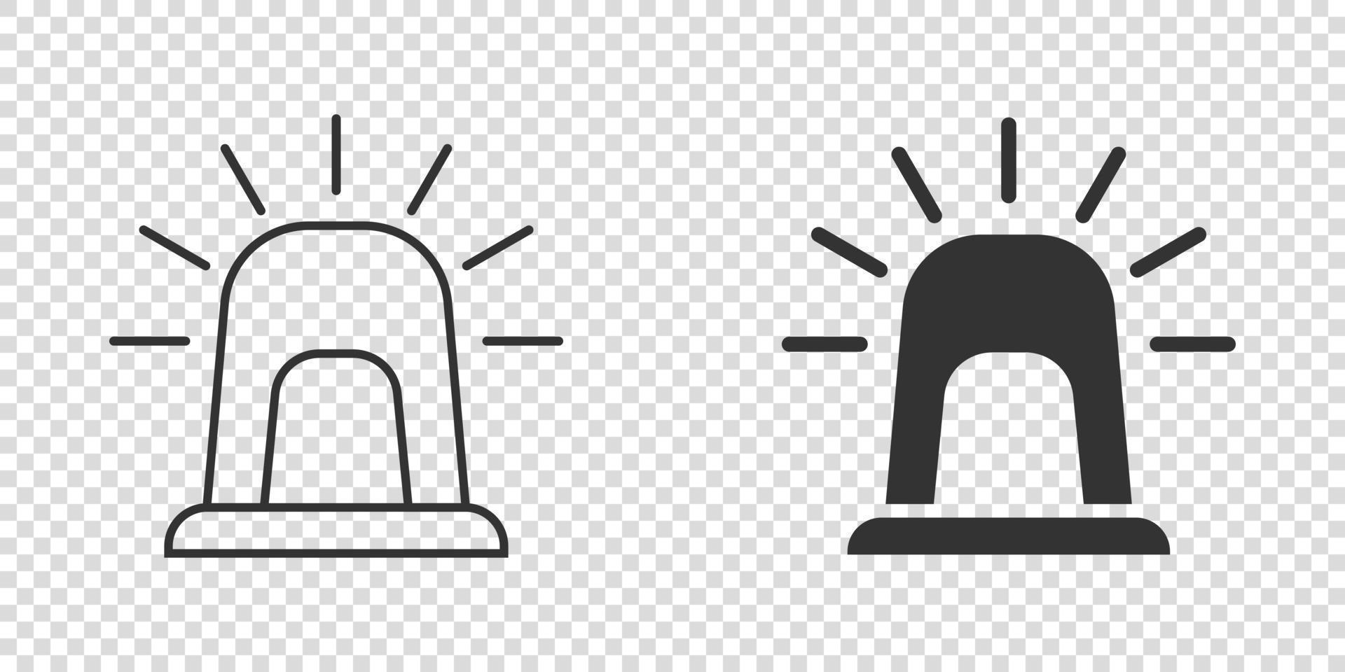 Emergency alarm icon in flat style. Alert lamp vector illustration on isolated background. Police urgency sign business concept.