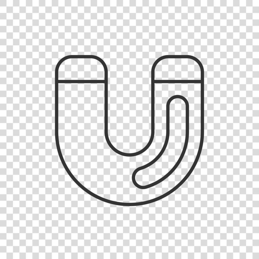 Magnet icon in flat style. Attract vector illustration on white isolated background. Electromagnetic business concept.