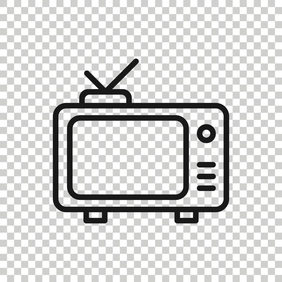 Tv icon in flat style. Television sign vector illustration on white isolated background. Video channel business concept.