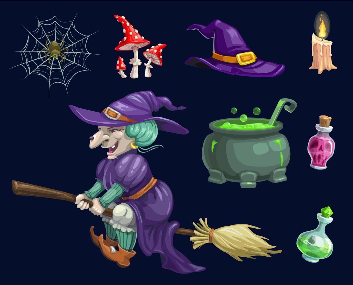 Halloween holiday party vector witch design