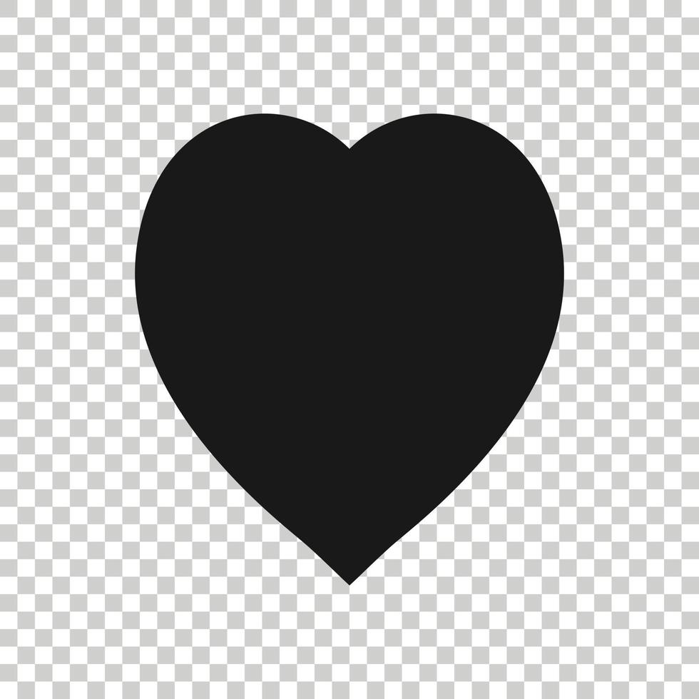 Heart icon in flat style. Love vector illustration on white isolated background. Romantic business concept.