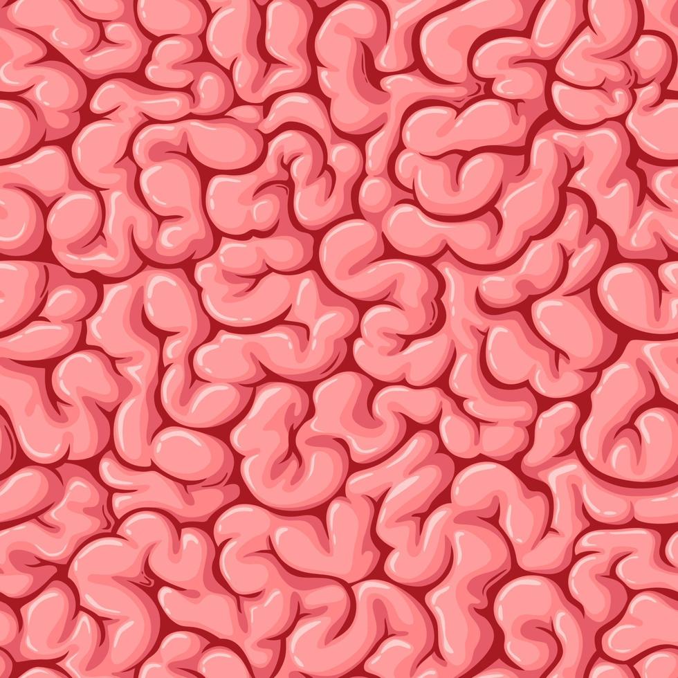 Brain seamless pattern, vector textured background